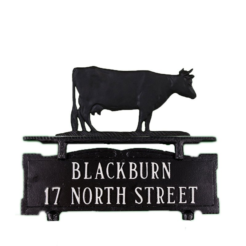 2-Line Mailbox Sign , Yes, Satin Black