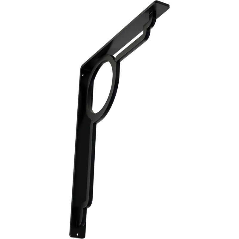 Support en fer forgé Maria, H 15 po x l 1,5 po x p 12 po, Noir