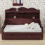 Lit de jour avec tiroirs de rangement, tablettes et design rétro pour le salon-895946529