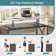 Nedyo 55.7" Lift Top Computer Desk with Storage Drawers, Home Office Desk with Monitor Stand