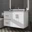 Meuble-lavabo flottant 36 po avec lavabo, unité de rangement murale moderne peinte avec 2 portes et 2 tiroirs, tablette réglable-121088149