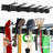 Petrolia Garage Storage Rack Hooks, 48 Inch Heavy Duty Wall Mount Garage Organization With 3 Rails And 6 Adjustable Double Wall Hooks,Hanging Shelves For Garden Tool/Broom/Mop(Black)