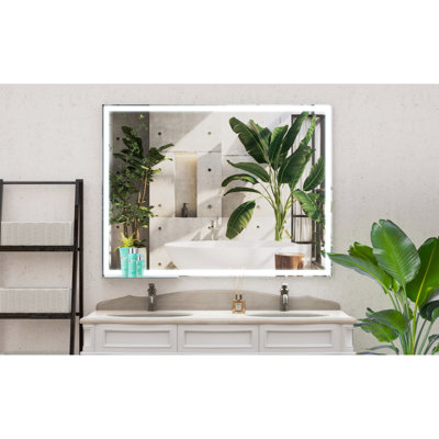 48X36 Inch Led Bathroom Vanity Mirror - Wall Mounted, Fog Control Touch Switch, Adjustable Lights Modern, Secure, Waterproof Design Style Modern Smart Waterproof, Firm Structure