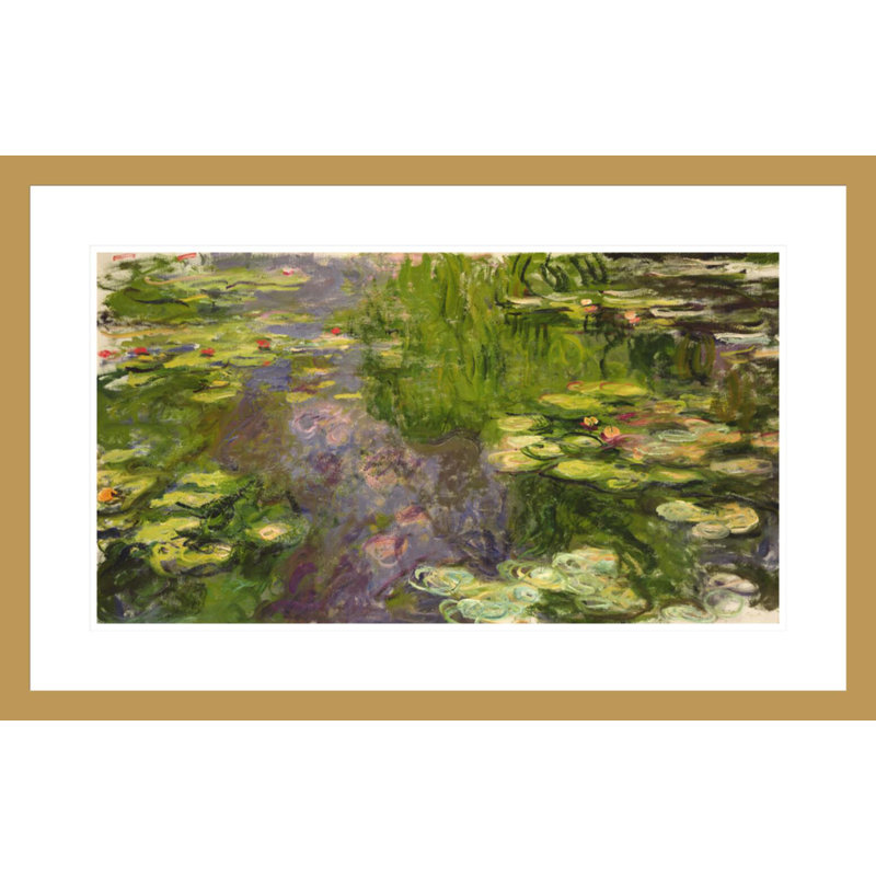 «Waterlilies» par Claude Monet, impression giclée encadrée, H 19 po x l 29,5 po