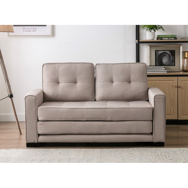 Lizeth Upholstered 58'' Loveseat, Beige
