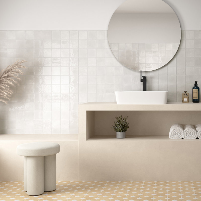 Menorca 4 In. X 4 In. Ceramic Wall Tile, White