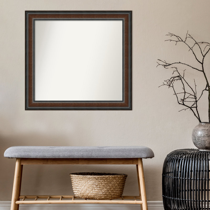 Halcott Solid Wood Rectangle Wall Mirror, 29" H x 27" W