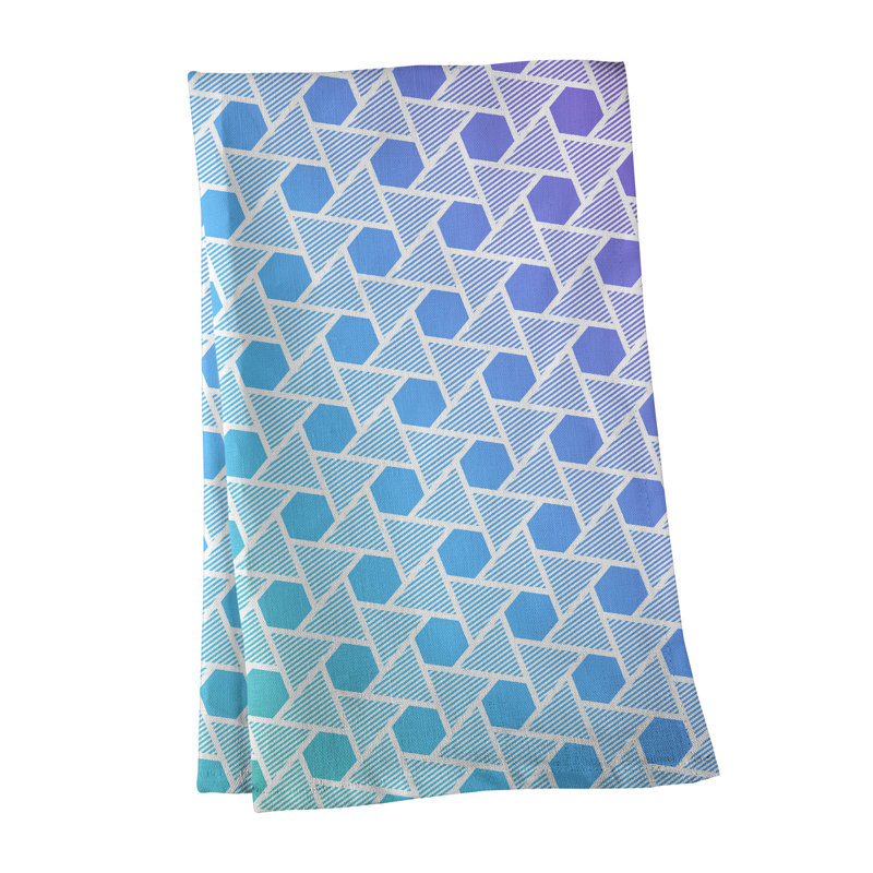 Tea Towel Kitchen Towel, Peacock Ombre, Cotton Twill