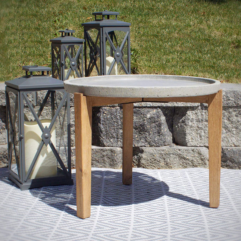 Table d'appoint, gris, Chêne, H 19 po x l 24 po x P 24 po