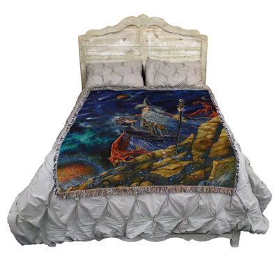 Pure Country Weavers The Elder Wizard Blanket by Myles Pinkney - Gift Fantasy Tapestry Throw Woven from Cotton - Made in The USA (72x54)
