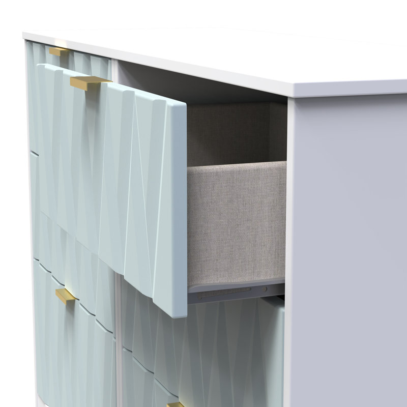 Besmir 115 cm W Chest of 6 Drawers, Duck/White
