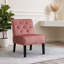 Pour les petits et moyens espaces de vie | Ensemble de fauteuils de chambre compacts sans accoudoirs en velours 2 pièces à finition rose-815629385