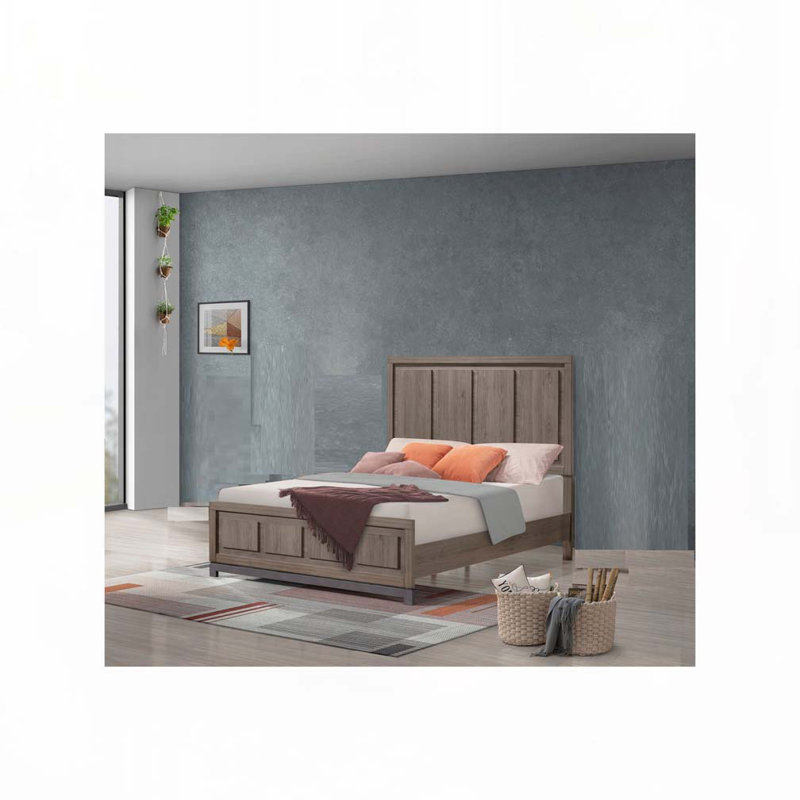 Wooden Panel Platform Bed