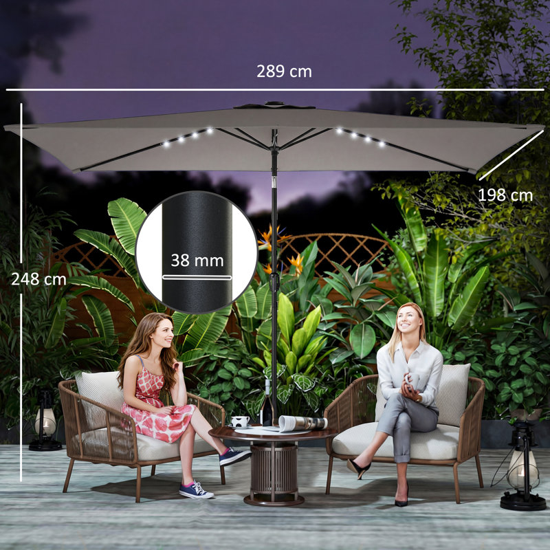 289cm Market Parasol, Grey