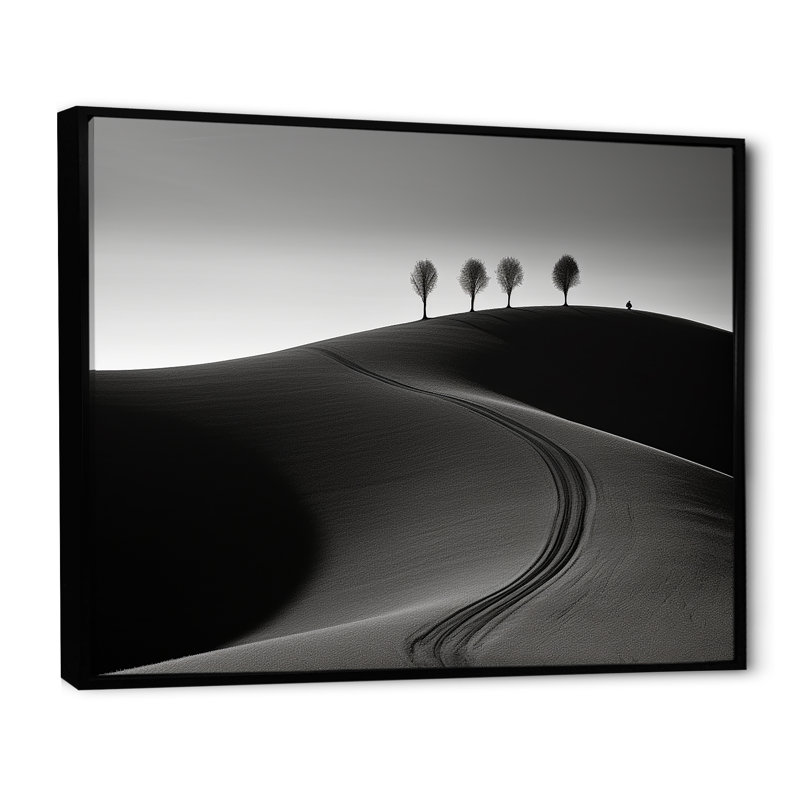 Photographie de route noir et blanc I sur toile, H 16 po x l 32 po x P 1 po, Cadre flottant noir