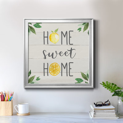 Home Sweet Lemon Home - Reproduction d'art textuel sur toile encadrée