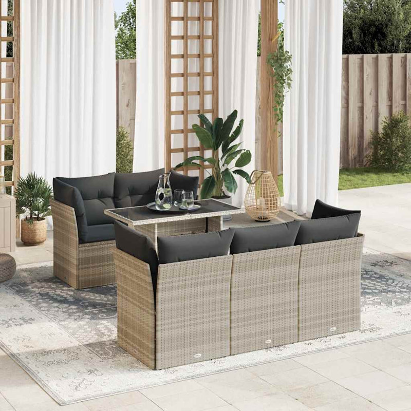  Ensemble de canapé de jardin gris clair, gris foncé, Gris clair