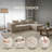 111" W Oversized 3-Piece  Upholstered Modular Sofa Set with Ottoman, Corduroy Fabric Sectional Couch, No Assembly , Includes Pillows-1806836041