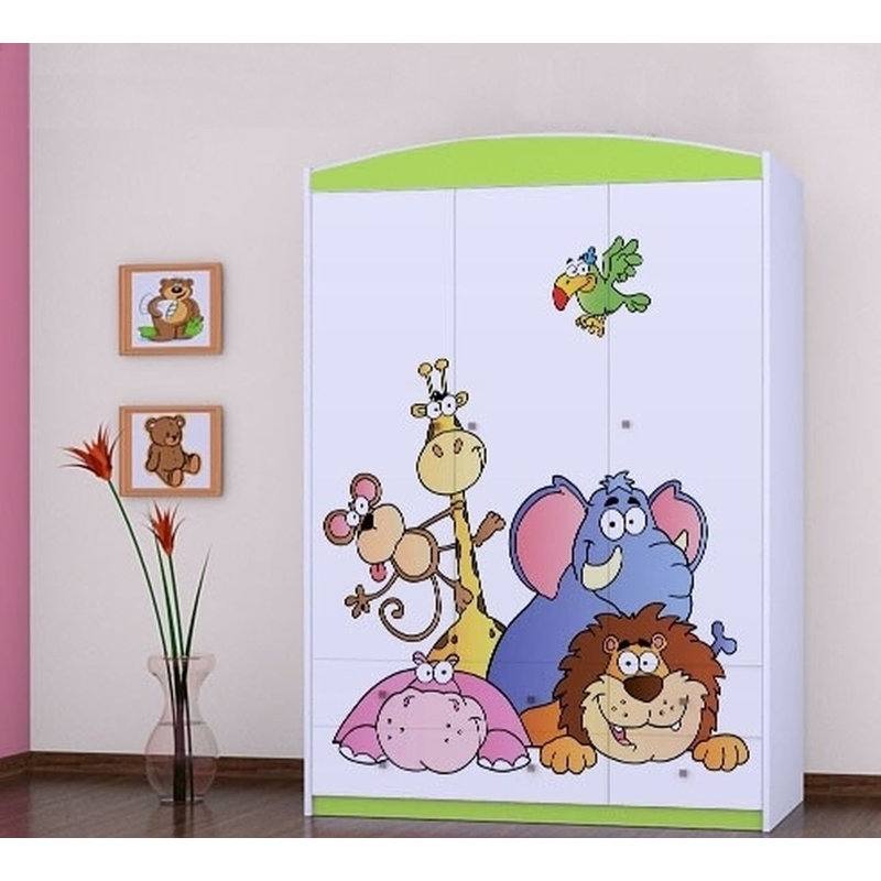 Macaulay 3 Door Wardrobe, Green