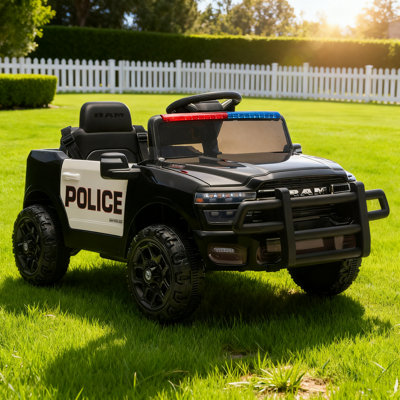 12V Electric Ride On Truck W/ Remote Control,2WD & Rear Shock Suspension,LED Headlights &Low Battery Alarm,3-Speed Remote Adjustment,Built-In Music & Bluetooth,Black/White