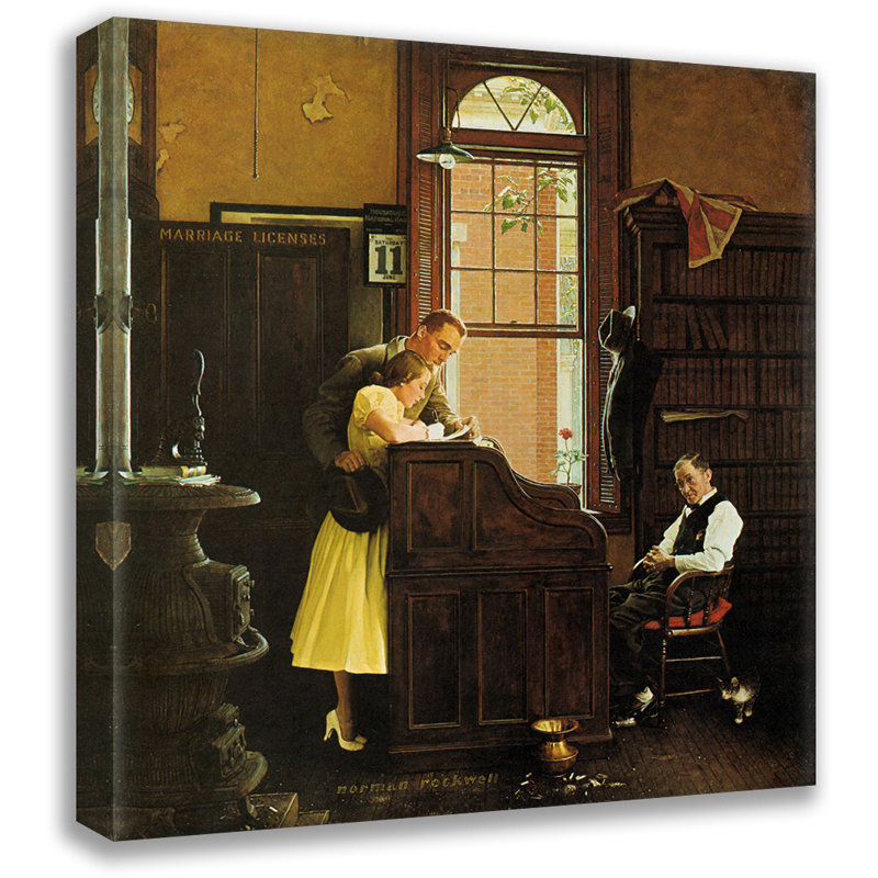 The Marriage Licence by Norman Rockwell Gallery Wrapped Canvas, 24" H x 17" W