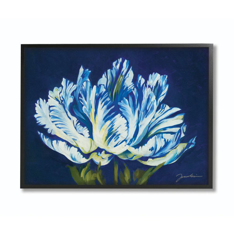 « fleur shape blue green », reproduction d’art, Toile tendue, H 24 po x l 30 po
