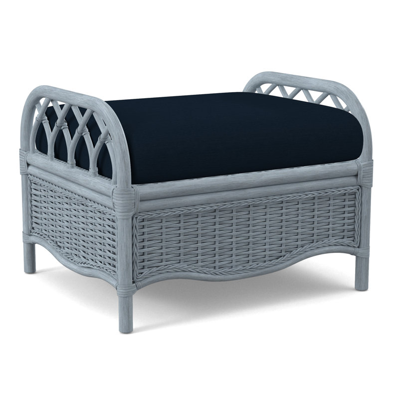 Everglade Ottoman, Gray Sugar Performance; 0863-84, Sea Glass
