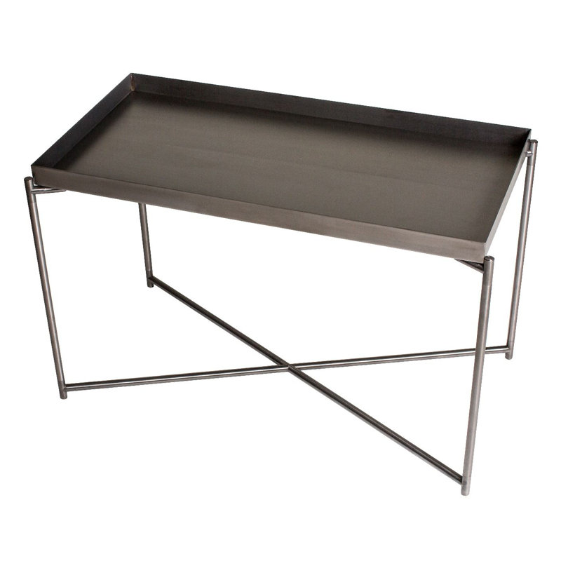 Bedell Tray Top End Table, Gun Metal, Gun Metal