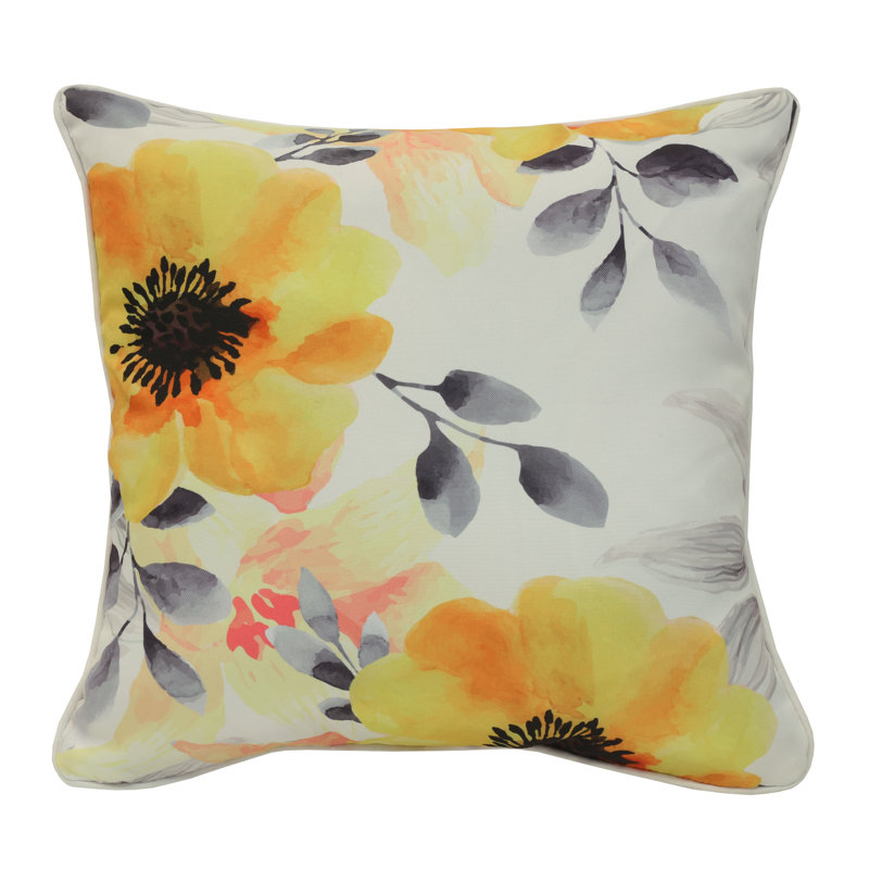 Floral Outdoor Reversible Throw Pillow