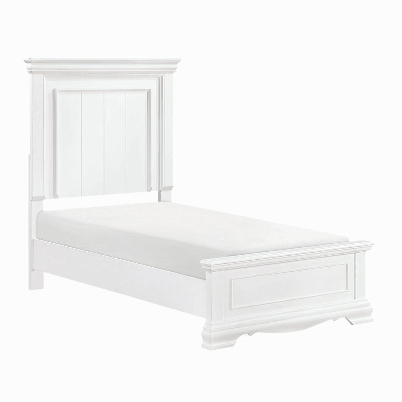 Cadre de lit élégant avec détails blancs, Lit simple