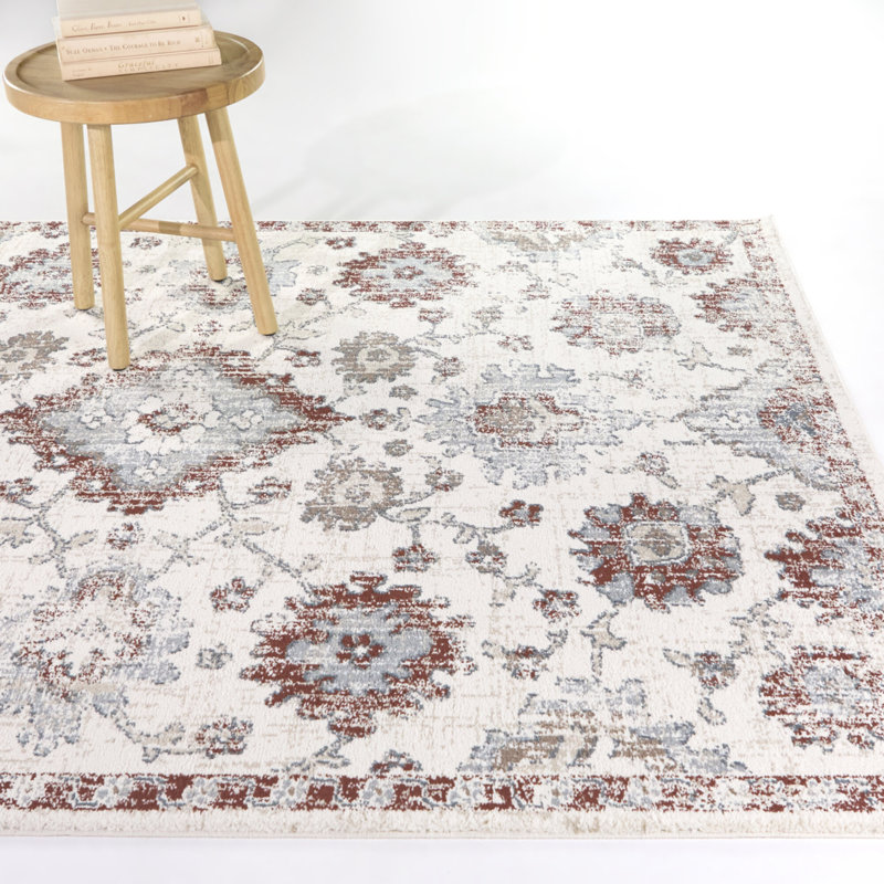 Tapis rouille / bleu Palacios, 7 pi 10 po x 10 pi