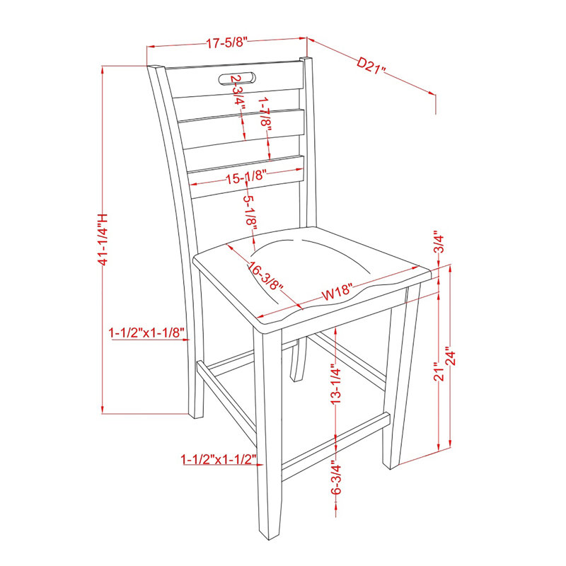 Gaspar Solid Wood 24'' Counter Stool, White