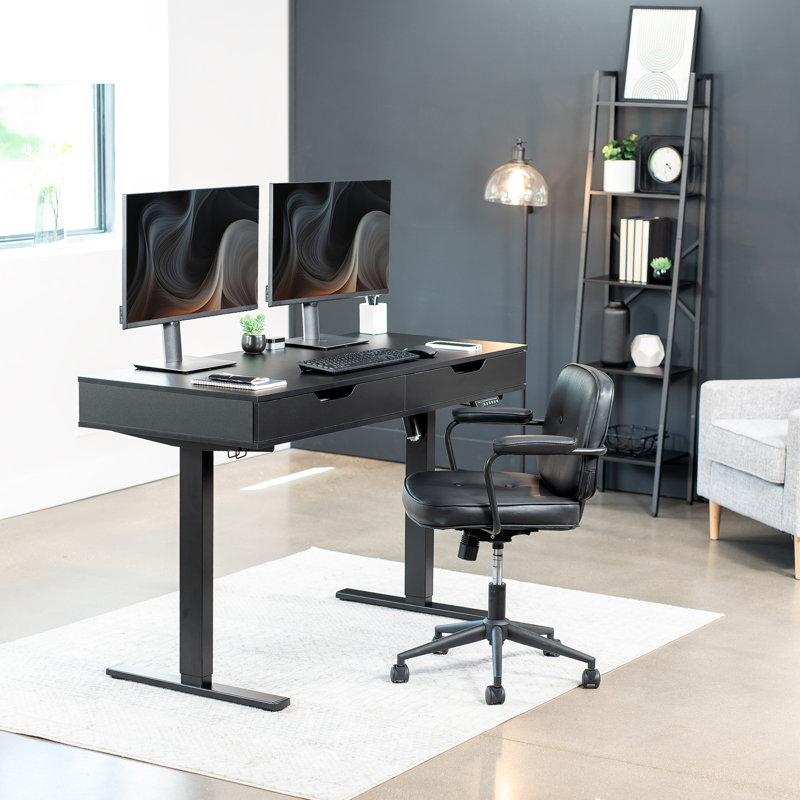 VIVO Black 55 x 24 inch Universal Table Top for Sit to Stand Desk Frames (DESK-TOP55B-H)