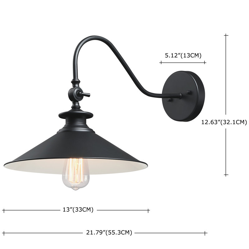 Sena Matte Black 32.1cm H Outdoor Barn Light