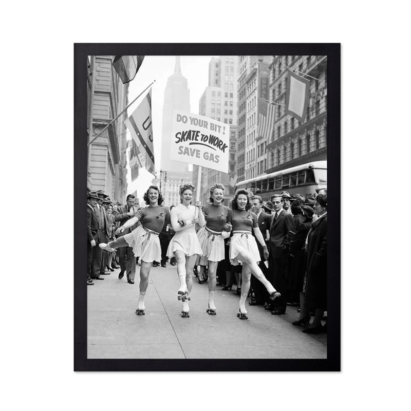Skate To Work Save Gas, Unframed, Poster, 16"H x 20"W