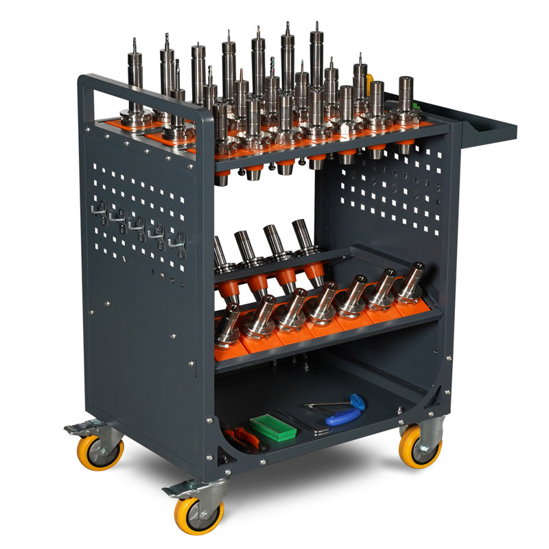 Chariot à outils gris Chariot à outils à commande numérique CAT40 Chariot à outils BT40 Chariot porte-outils à commande numérique Chariot de service de machine-outil à commande numérique (capacité CAT40 35)