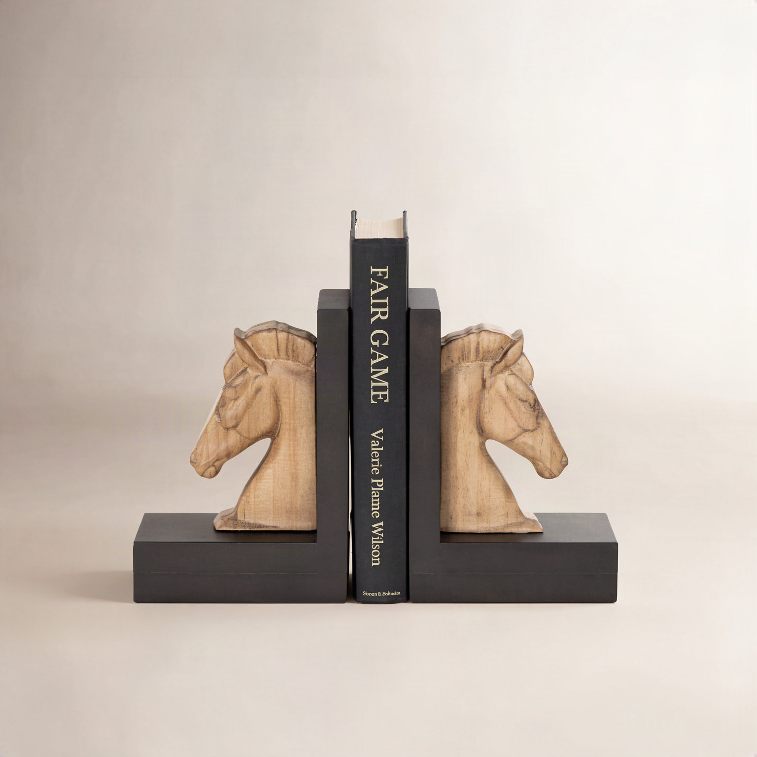 Wood Horse Decorative Bookends