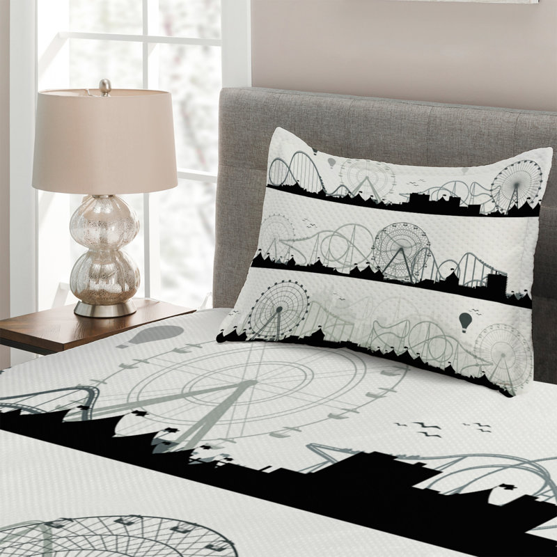Modern & Contemporary Polyester Coverlet, Twin Bedspread + 1 Sham