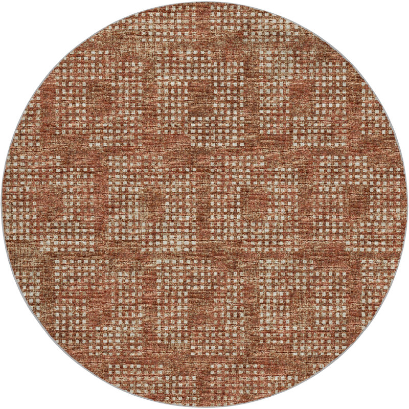 Tapis à poils longs de qualité supérieure lavable à la machine Dream, Canyon, Rond 8 pi