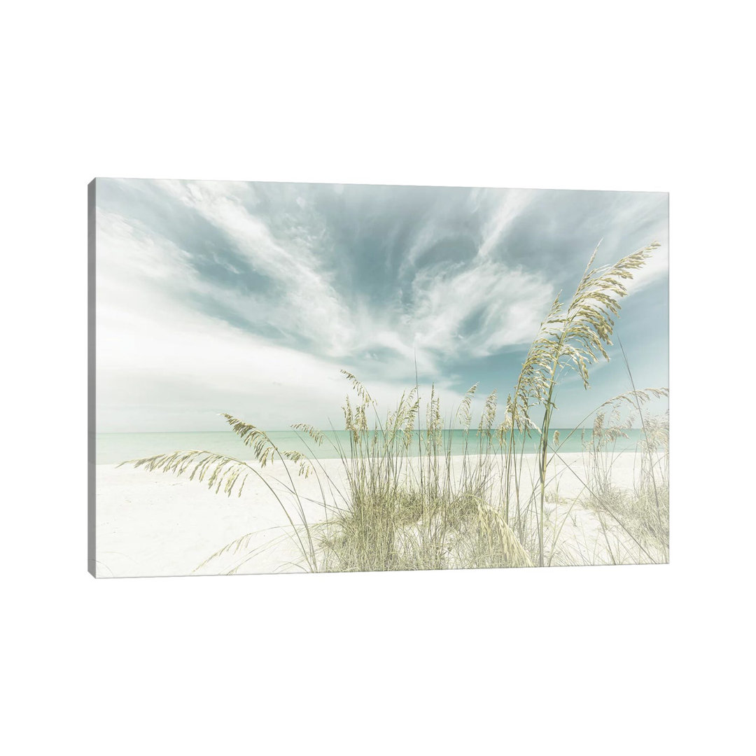 Heavenly Calmness on the Beach Vintage by Melanie Viola - Wrapped Canvas Photograph Print East Urban Home 