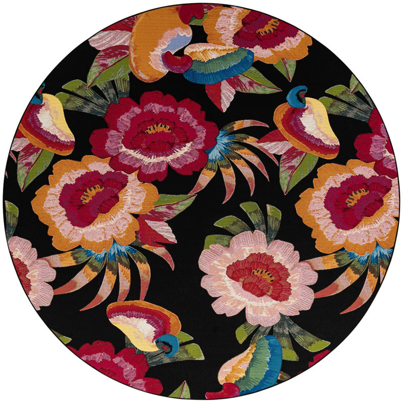  Floralis Outdoor Botanical Rug, Round 10'