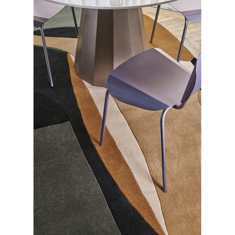 Polia Hand Tufted Wool Abstract Area Rug, Oval 5'11" x 8'11"