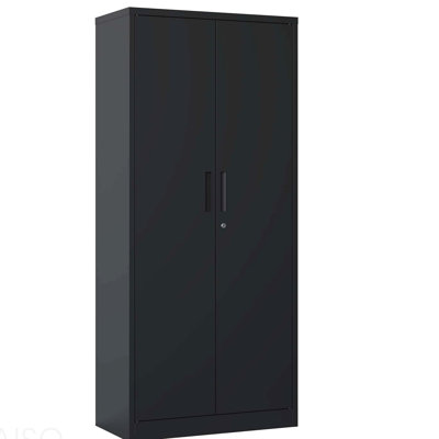 72"H Metal Garage Storage Cabinet, Black Tool Steel Locking Cabinet With Doors And 4 Shelves, Tall Cabinets For Garage Storage Systems Lockable File Cabinet For Home Office, Classroom/Pantry
