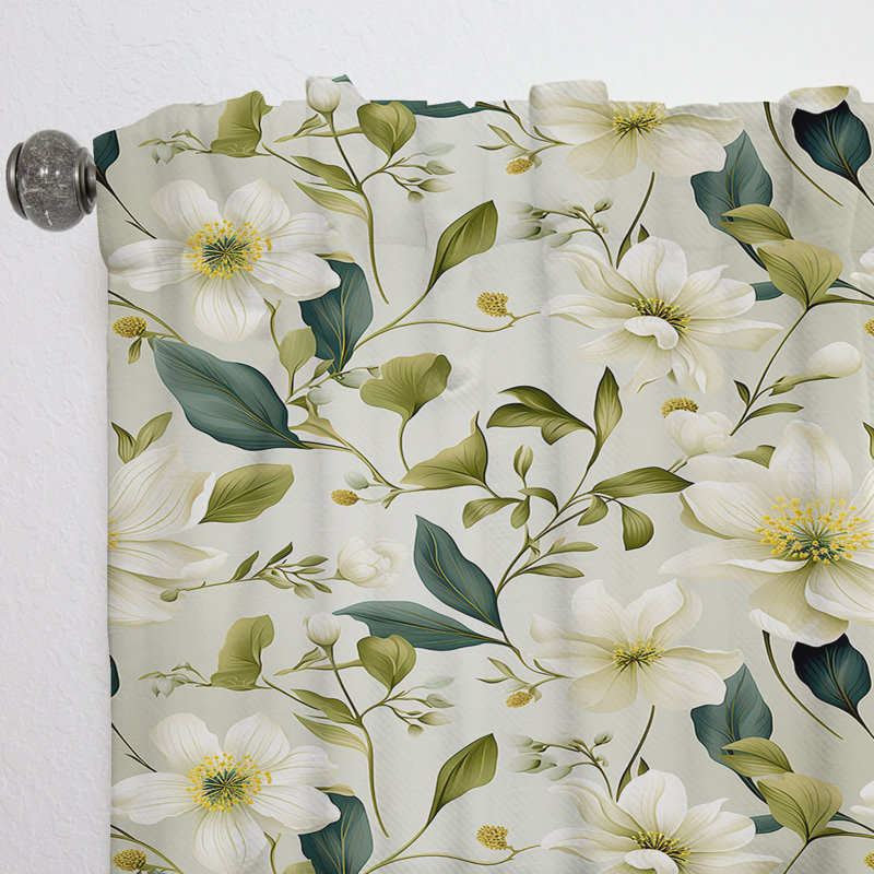 Serene Botanics Tropical Motif III - Rideau floral - Velours obscurcissant - 1 panneau, L 52 po x L 120 po