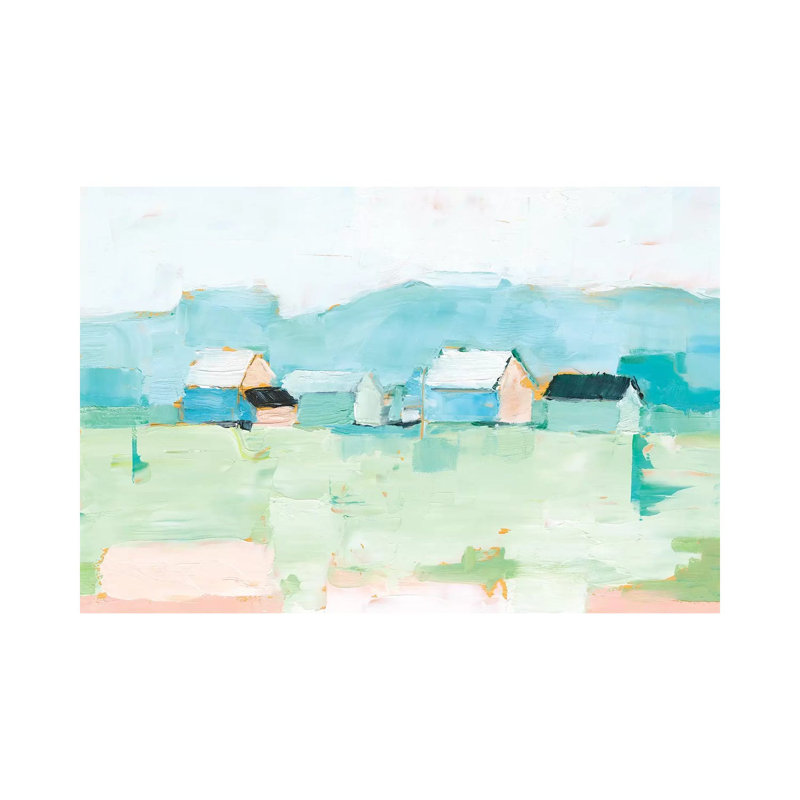"Rurale pastel I" par Ethan Harper - reproduction d'art, H 18 po x l 26 po x P 1,5 po, Toile tendue, Pas de tapis