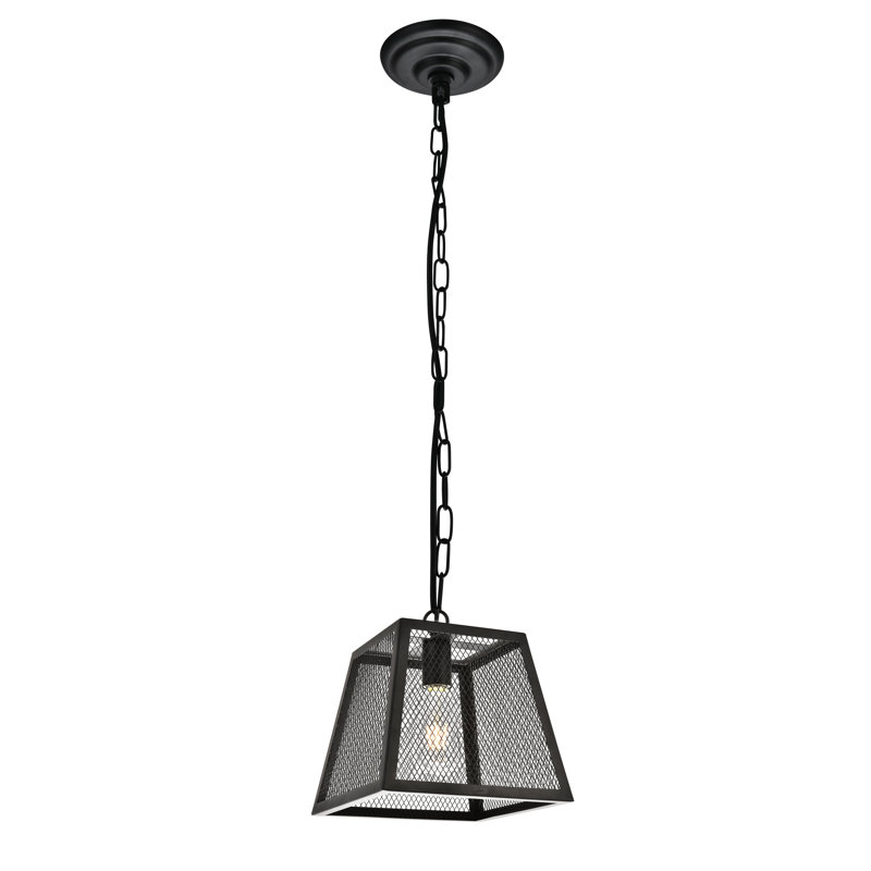 Luminaire suspendu carré à 1 lumière Rian, H 10,4 po x l 9,8 po x p 9,8 po