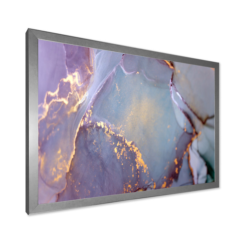 Impression sur toile Glam Golden, H 24 po x l 36 po, Impression argent sur toile encadrée