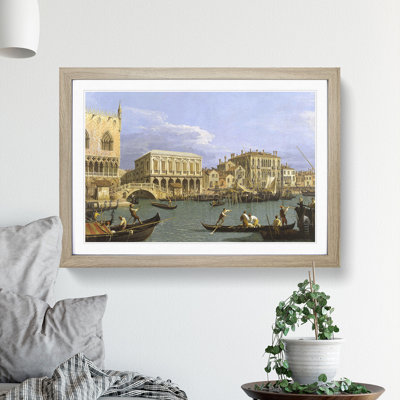 Riva Degli Schiavoni in Venice by Giovanni Canaletto - Framed Print