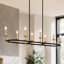 Grand lustre linéaire pour îlot de cuisine à 8 lumières 49,2 po Justyce