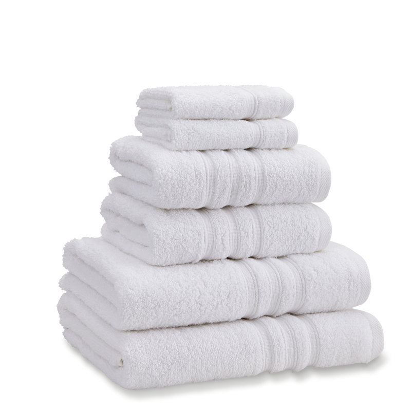 Zero Twist 100% Cotton 6-Piece Towel Bale, White, Bath Towel - 1 Pack